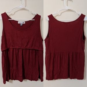 Maroon maternity and nursing tank top
